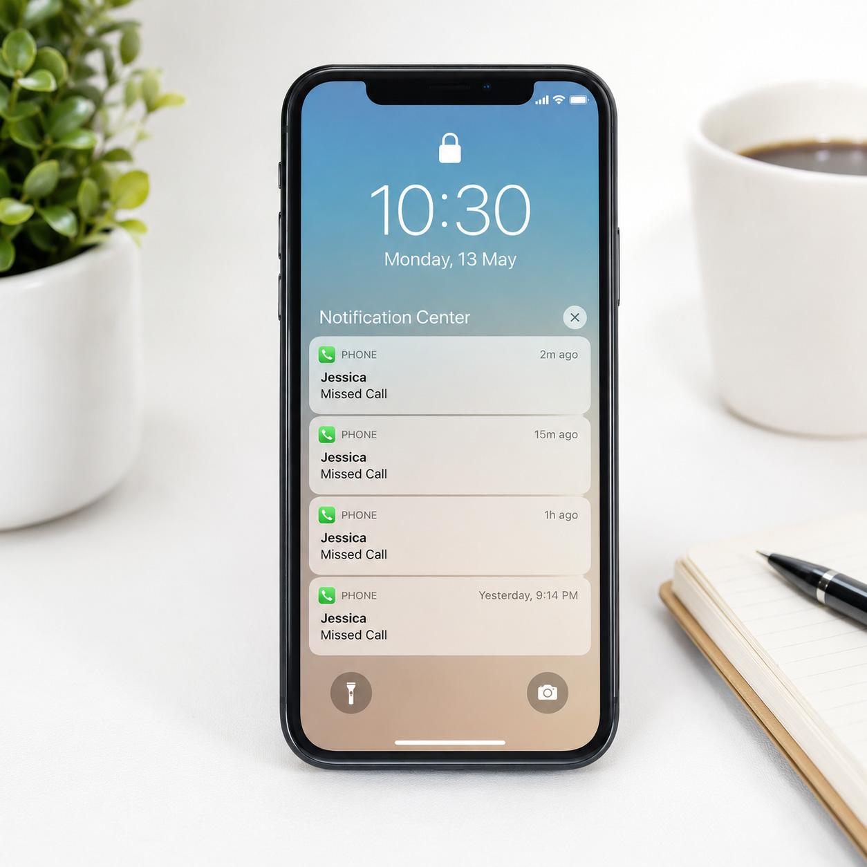 Image of a phone showing missed calls from the same person multile times depicting the caller is being ghosted | ghosting is bad business
